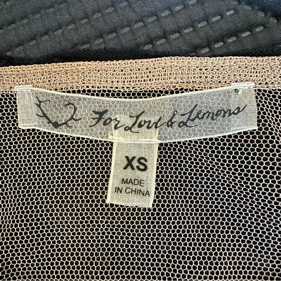 XS For Love and Lemons Penelope Crop Top Black/Nude long sleeve - Picture 10 of 16